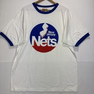 VTG New Jersey Nets x NBA Hardwood Classics Men's Cotton T-Shirt White  XL